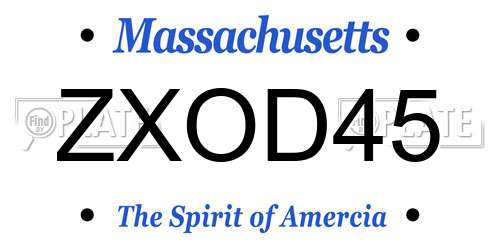 ZXOD45 Massachusetts License Plate