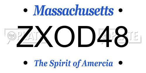 ZXOD48 Massachusetts License Plate