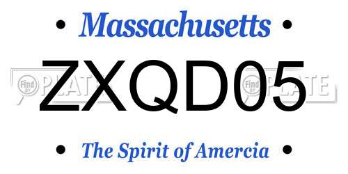 ZXQD05 Massachusetts License Plate