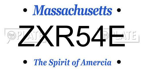 ZXR54E Massachusetts License Plate