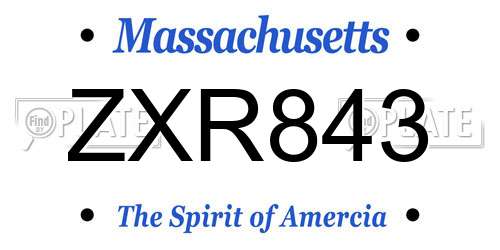 ZXR843 Massachusetts License Plate