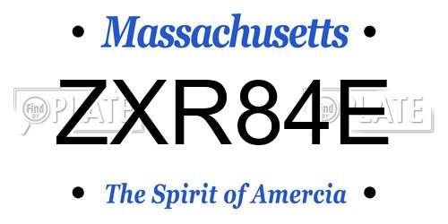 ZXR84E Massachusetts License Plate