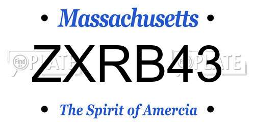 ZXRB43 Massachusetts License Plate
