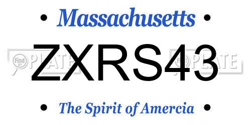 ZXRS43 Massachusetts License Plate