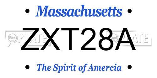 ZXT28A Massachusetts License Plate