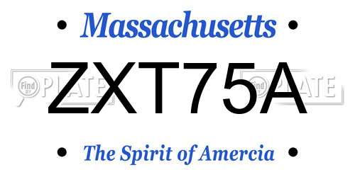 ZXT75A Massachusetts License Plate