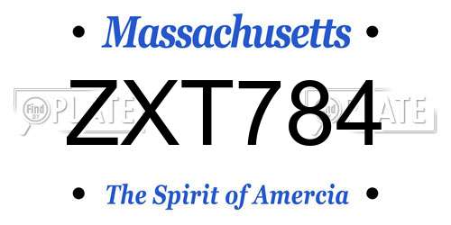 ZXT784 Massachusetts License Plate