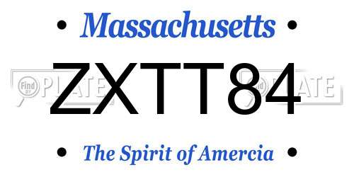 ZXTT84 Massachusetts License Plate