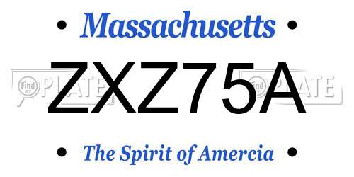 ZXZ75A Massachusetts License Plate