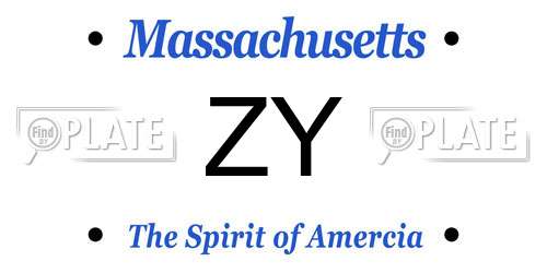 ZY Massachusetts License Plate