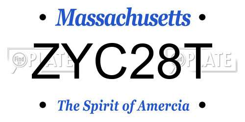 ZYC28T Massachusetts License Plate