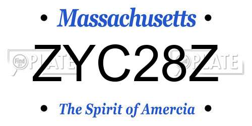ZYC28Z Massachusetts License Plate