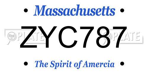 ZYC787 Massachusetts License Plate