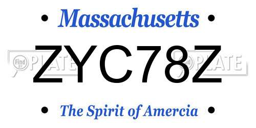 ZYC78Z Massachusetts License Plate