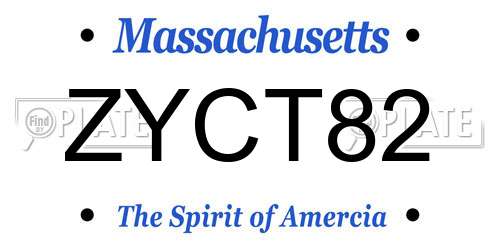 ZYCT82 Massachusetts License Plate