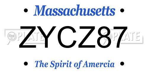 ZYCZ87 Massachusetts License Plate