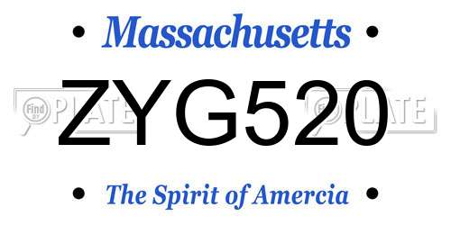 ZYG520 Massachusetts License Plate
