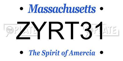 ZYRT31 Massachusetts License Plate