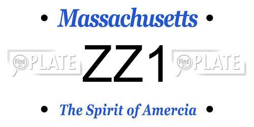 ZZ1 Massachusetts License Plate