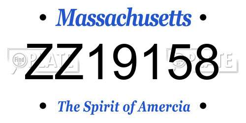 ZZ19158 Massachusetts License Plate