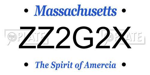 ZZ2G2X Massachusetts License Plate