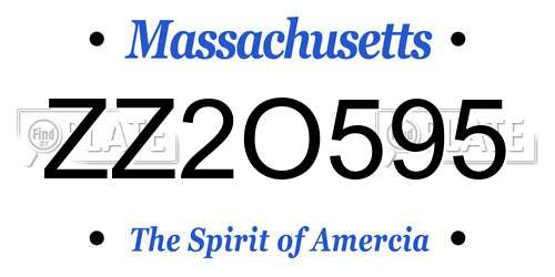 ZZ2O595 Massachusetts License Plate