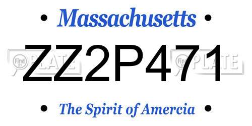 ZZ2P471 Massachusetts License Plate