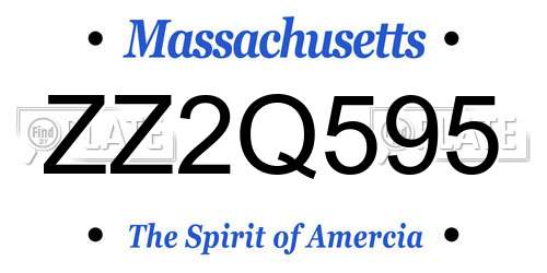 ZZ2Q595 Massachusetts License Plate