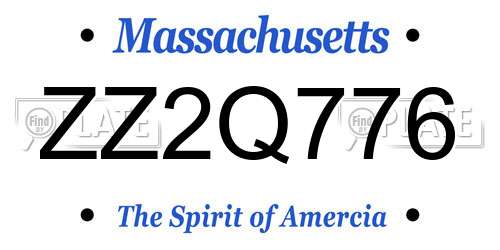 ZZ2Q776 Massachusetts License Plate