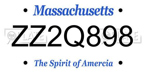 ZZ2Q898 Massachusetts License Plate