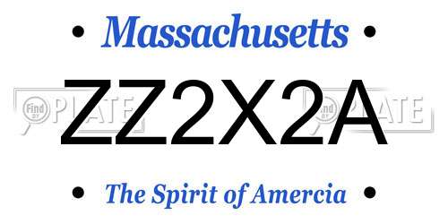 ZZ2X2A Massachusetts License Plate