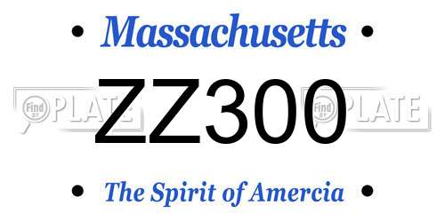 ZZ300 Massachusetts License Plate