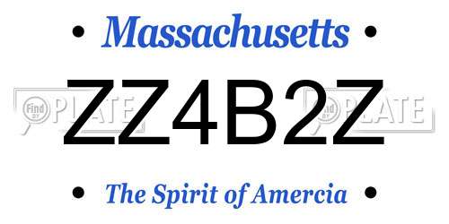 ZZ4B2Z Massachusetts License Plate