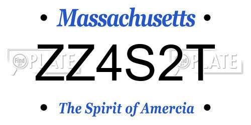 ZZ4S2T Massachusetts License Plate