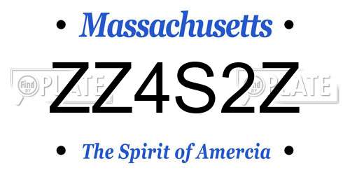 ZZ4S2Z Massachusetts License Plate
