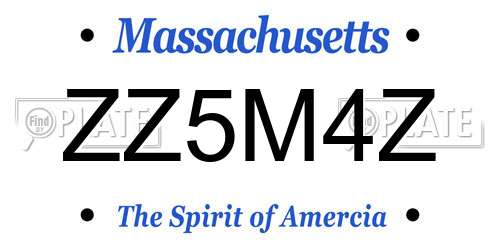 ZZ5M4Z Massachusetts License Plate