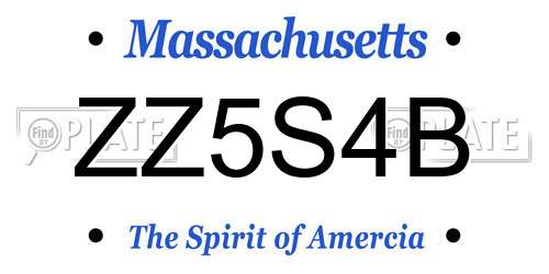 ZZ5S4B Massachusetts License Plate
