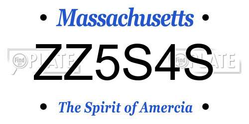 ZZ5S4S Massachusetts License Plate