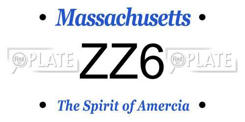 ZZ6 Massachusetts License Plate