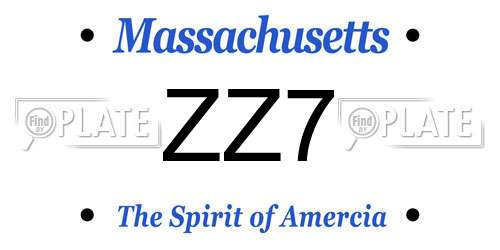 ZZ7 Massachusetts License Plate