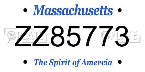 ZZ85773 Massachusetts License Plate