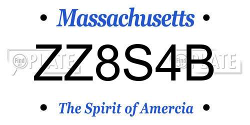 ZZ8S4B Massachusetts License Plate