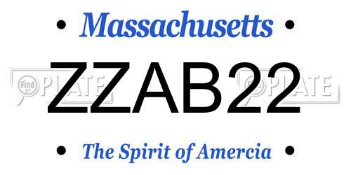 ZZAB22 Massachusetts License Plate