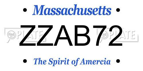 ZZAB72 Massachusetts License Plate