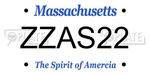 ZZAS22 Massachusetts License Plate