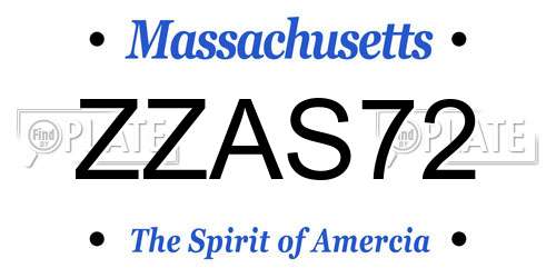 ZZAS72 Massachusetts License Plate