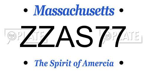 ZZAS77 Massachusetts License Plate