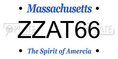 ZZAT66 Massachusetts License Plate