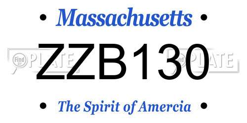 ZZB130 Massachusetts License Plate