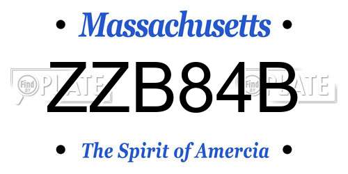ZZB84B Massachusetts License Plate